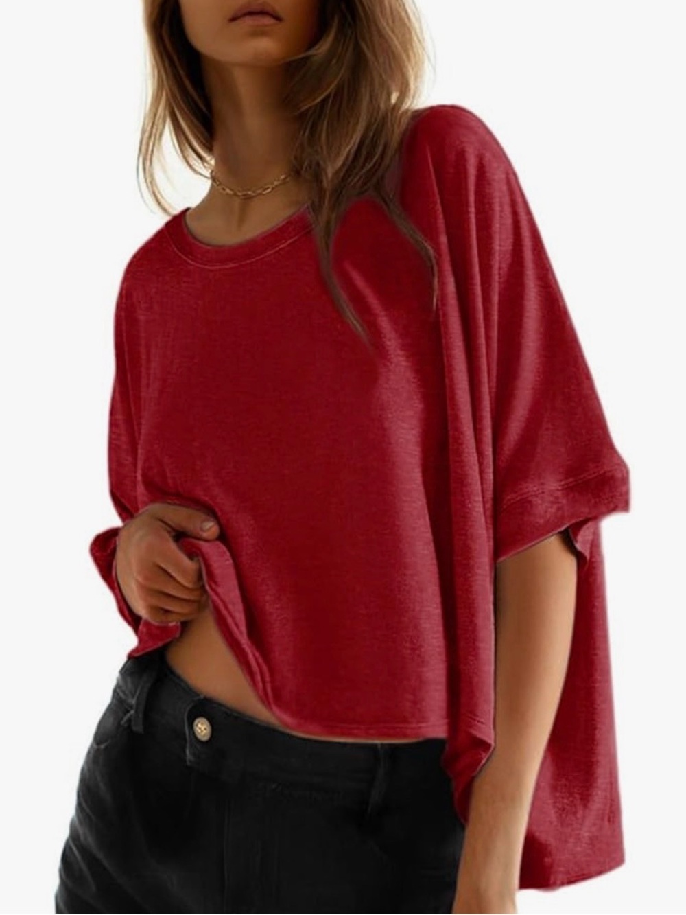 Dokotoo Oversized Boxy Top - Red